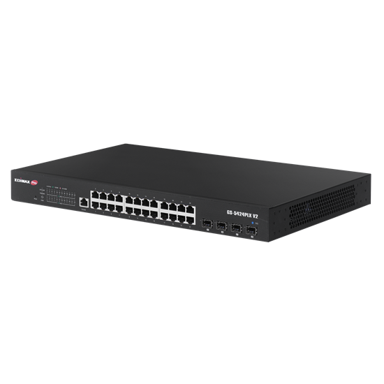 EDIMAX 24 Port Gigabit PoE+ Web Smart Surveillance Switch with 4 Port 10GbE SFP+