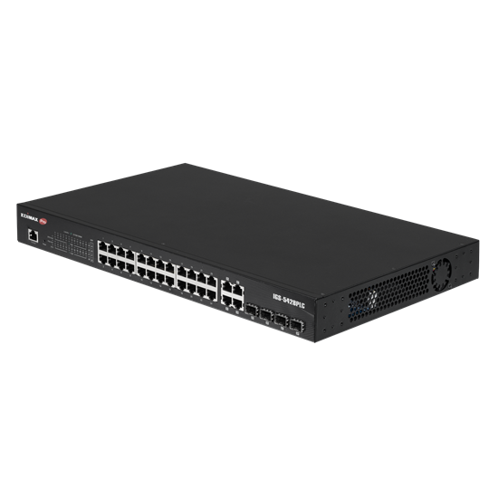 EDIMAX Industrial Surveillance VLAN 28-Port Gigabit PoE+ Web Smart Switch. 24 Gi