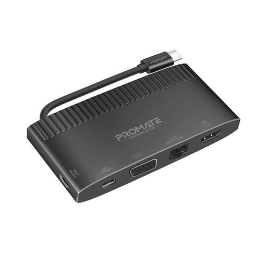 PROMATE 6-in-1 USB Multi Port Hub with USB-C Connector. Includes USB-C, USB-A, H