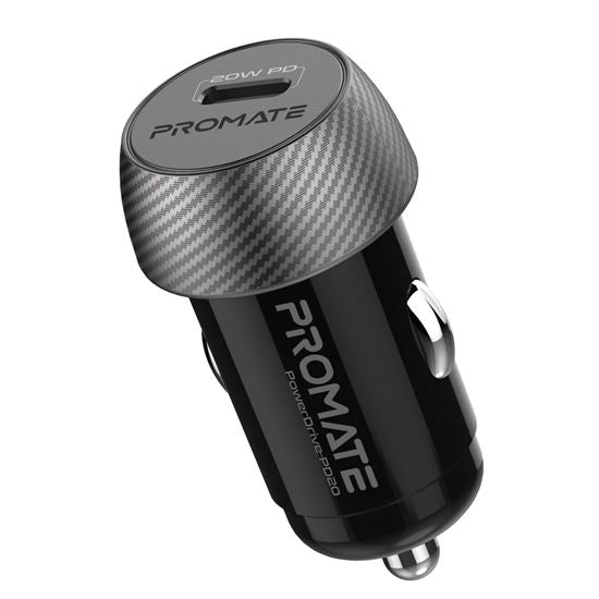 PROMATE 20W PD Mini In-Car Phone & Device Charger with 1x USB-C Port. Ultra Comp