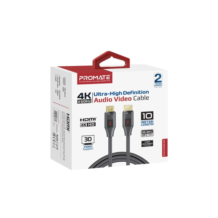 PROMATE 10m Ultra-High Definition (UHD) 2.0 HDMI Cable. Supports 4K@60Hz (4096x2 - LX2001 - Homewares, Outdoor, Phone Accessories, Cases, Speakers, Headphones + More -