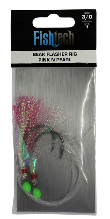 Fishtech 3/0 Beak Economy Flasher Rig - Pink n Pearl