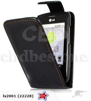 LG P500 Leather Case - flip style