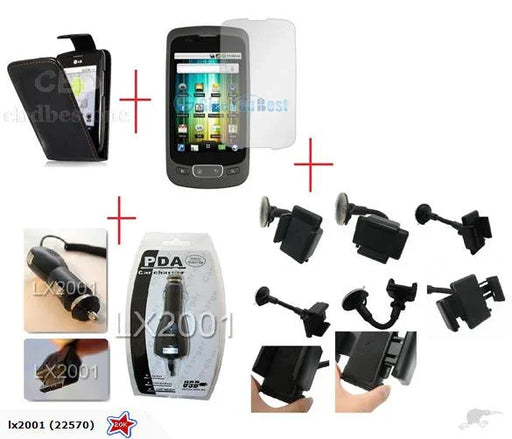 LG P500 Leather Case SP Car Charger Kit Holder - LX2001 - Homewares, Outdoor, Phone Accessories, Cases, Speakers, Headphones + More -