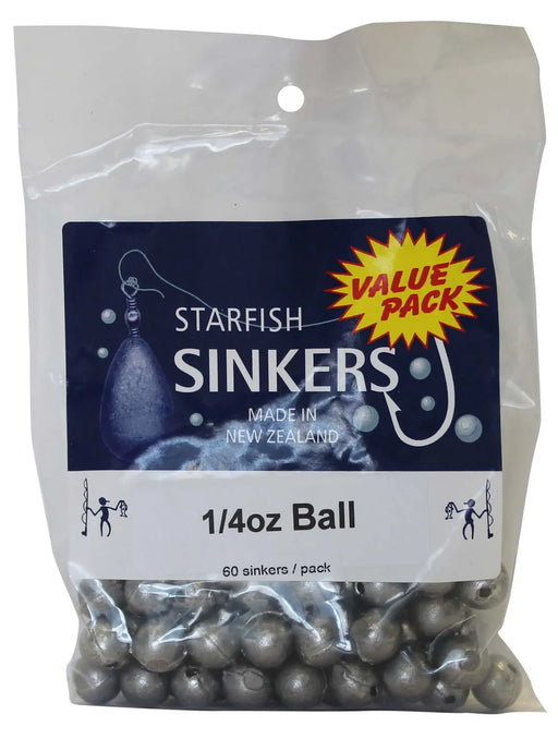 Starfish Ball Sinker Value Pack 1/4oz (60 per pack) - LX2001 - Homewares, Outdoor, Phone Accessories, Cases, Speakers, Headphones + More -
