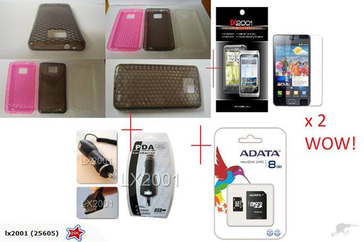 Samsung i9100 S2 Gel Case SP x2 8GB Card Charger