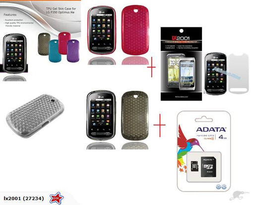 LG P350 Optimus Me Gel Case SP 4GB Micro SD