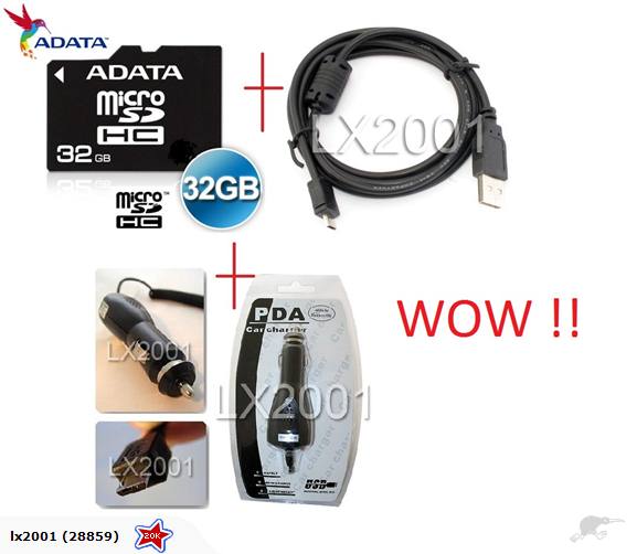 32GB MICRO SD CARD Car Charger PC Cable