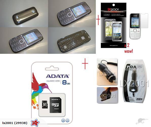 Nokia C2-01 Case + SP + Car Charger + 8GB Card - LX2001 - Homewares, Outdoor, Phone Accessories, Cases, Speakers, Headphones + More -