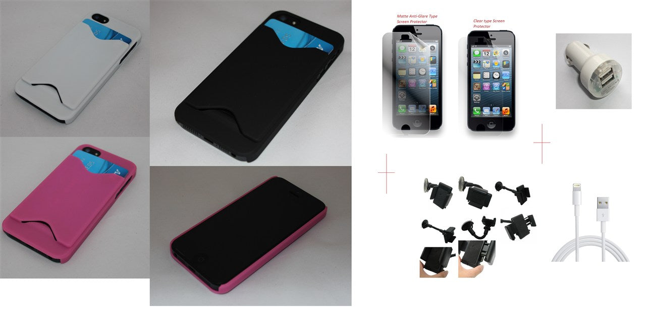 iPhone 5 Card Holder Case Charger Holder USB PC