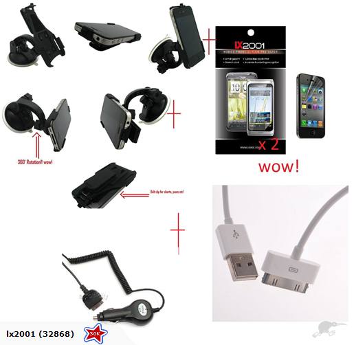 iPhone 4 4S Car Kit USB PC Cable Charger