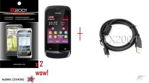 Nokia C2-02 Screen Protector + USB PC Cable