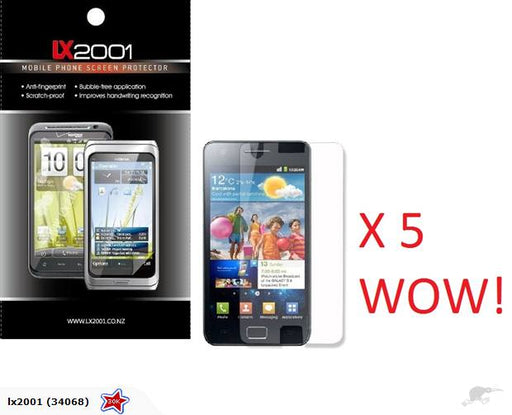 5x Samsung Galaxy S2 i9100 Screen Protector clear