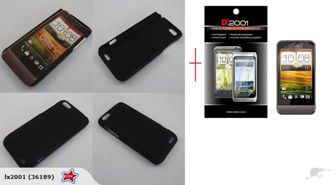 HTC ONE V Rubber Case + Screen Protector