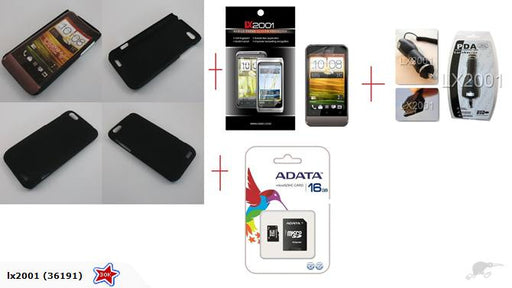 HTC ONE V Rubber Case 16GB Micro SD Card Charger