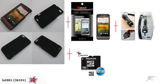 HTC ONE V Rubber Case 32GB Micro SD Card Charger