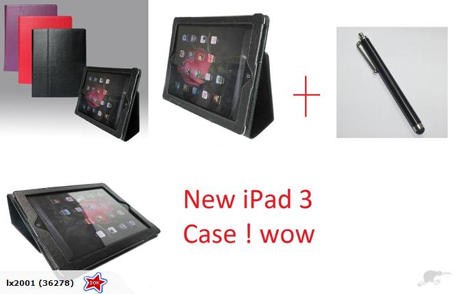 New IPad iPad3 Flip Stand Leather Case / Cover