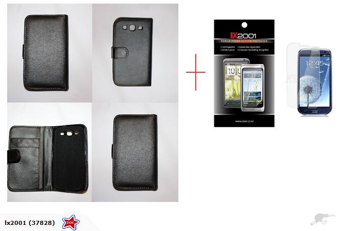 Samsung Galaxy S3 Leather Case + Screen Protector