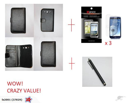 3 x Samsung Galaxy S3 i9300 Wallet Leather Stylus