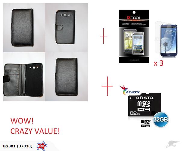 Samsung Galaxy S3 Wallet Leather Case 32GB Card