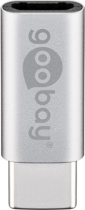 Goobay Micro-USB to USB-C Adapter - Silver - LX2001 - Homewares, Outdoor, Phone Accessories, Cases, Speakers, Headphones + More -