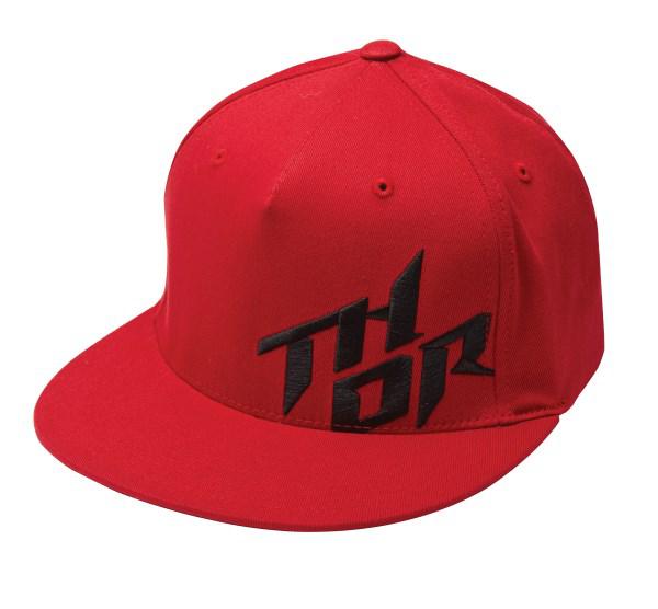 *HAT THOR STACKED CURVED BILL FLEXFIT RED SMALL MEDIUM