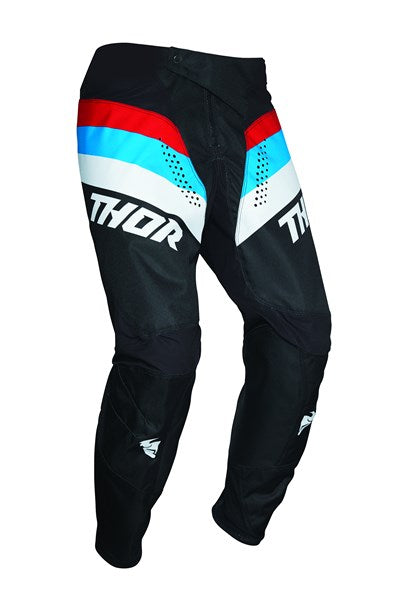 PANT THOR MX PULSE S21Y YOUTH RACER BLACK RED BLUE 18 INCH