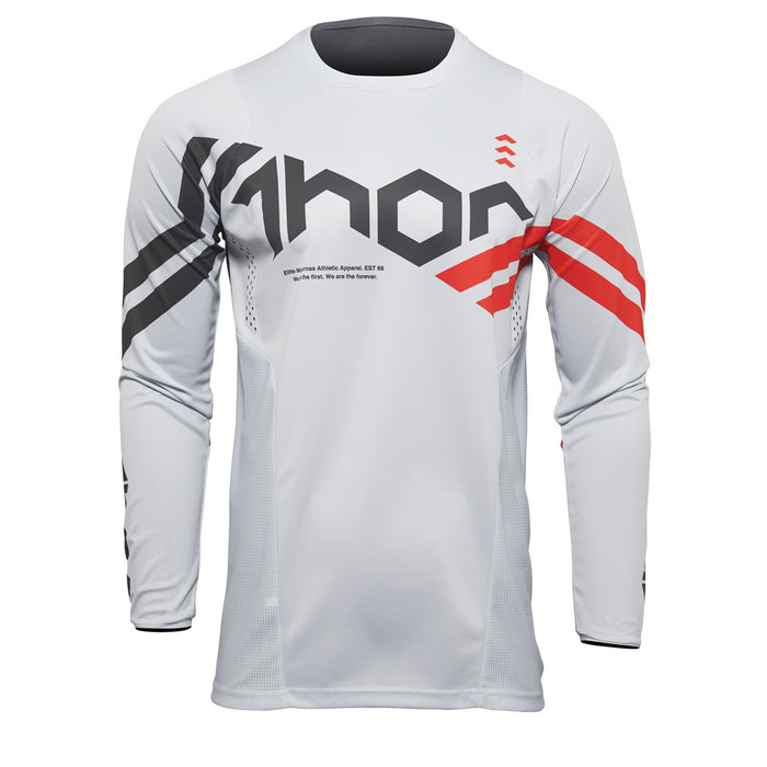 THOR MX JERSEY S22 PULSE CUBE LIGHT GREY/RED ORANGE SIZE SMALL