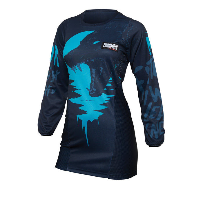 THOR MX JERSEY S22 PULSE WOMEN COUNTING SHEEP MIDNIGHT/AQUA SIZE SMALL
