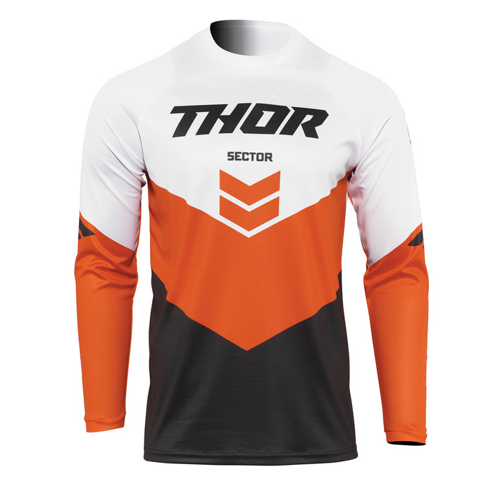 THOR MX JERSEY S22 SECTOR YOUTH CHEVRON CHARCOAL RED ORANGE LARGE