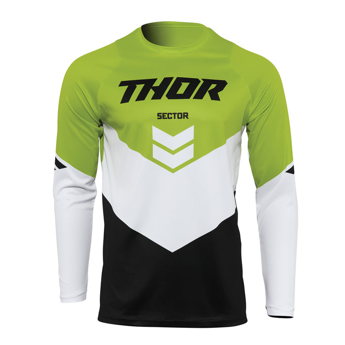 THOR MX JERSEY S22 SECTOR YOUTH CHEVRON BLACK/GREEN 2XS