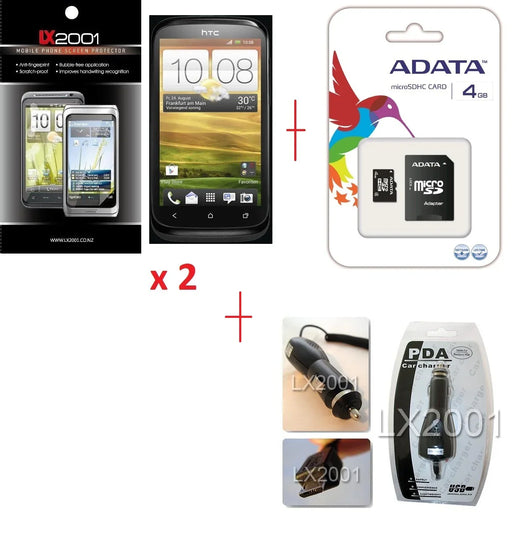 HTC Desire X Screen Protector + Car Charger + 4GB - LX2001 - Homewares, Outdoor, Phone Accessories, Cases, Speakers, Headphones + More -