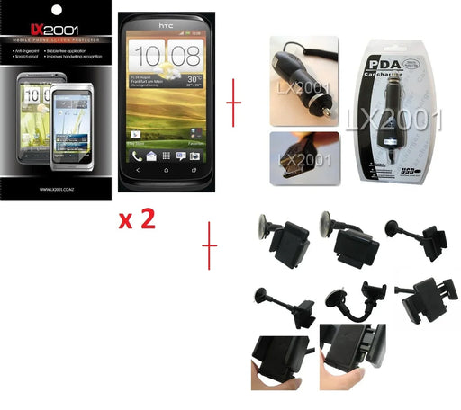HTC Desire X Car Charger + Car Holder + SP - LX2001 - Homewares, Outdoor, Phone Accessories, Cases, Speakers, Headphones + More -