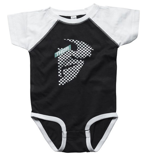 SUPERMINI THOR MX ONESIE INFANT HEAD CHECKED BLACK WHITE 12-18 MONTHS
