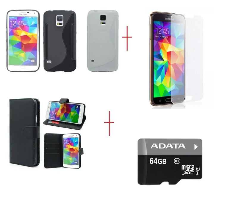 Samsung S5 Wallet Leather Gel Case 64GB GLASS SP - LX2001 - Homewares, Outdoor, Phone Accessories, Cases, Speakers, Headphones + More -