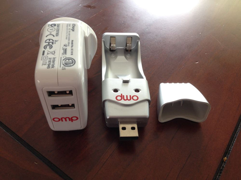OMP AAA USB BATTERY CHARGER Kit + 4PK 2500mAh
