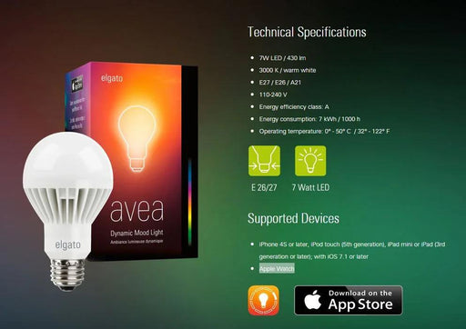 Elgato Avea Mood Light 1SL108101000 - LX2001 - Homewares, Outdoor, Phone Accessories, Cases, Speakers, Headphones + More -