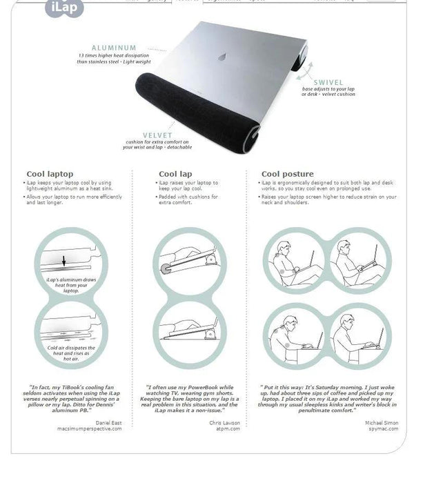 Rain Design iLap 13.3" Cooling Stand 10023 - LX2001 - Homewares, Outdoor, Phone Accessories, Cases, Speakers, Headphones + More -