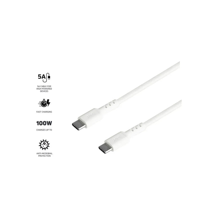 3sixT Tough Rugged USB-C to USB-C 5A Cable 1.2m - White - LX2001 - Homewares, Outdoor, Phone Accessories, Cases, Speakers, Headphones + More -