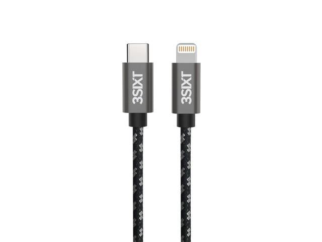 3SIXT Braided USB-C to Lightning 1M Charge & Sync Cable - Black 3S-1383 9318018141426