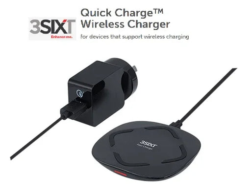 3SIXT Fast Wall AC Charger w/ Qi Wireless Pod / Pad QC3 AC 7.5W / 15W 3S-1047 - LX2001 - Homewares, Outdoor, Phone Accessories, Cases, Speakers, Headphones + More -
