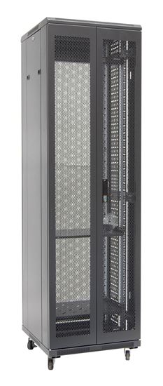 DYNAMIX 42RU Server Cabinet 600mm Deep, Front Glass Door, Rear Mesh Double Doors