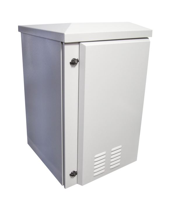DYNAMIX 12RU Vented Outdoor Wall Mount Cabinet. Ext Dims 611x 425x640. IP45 rate