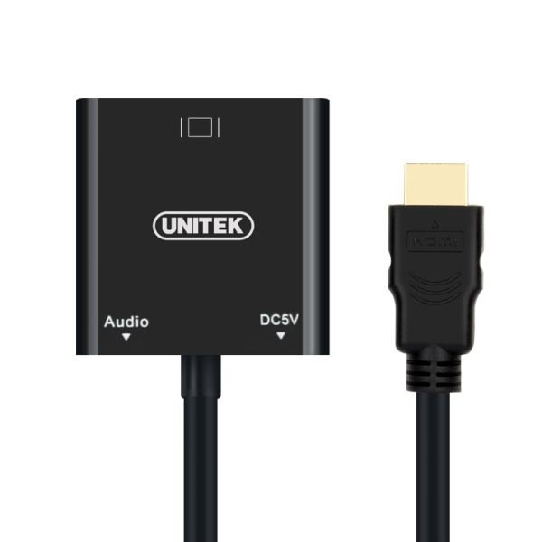 UNITEK HDMI to VGA Converter with Audio. 17cm Cable Length. Convert Signal from