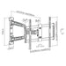 BRATECK 37''-70'' Full motion bracket Extend, tilt and swivel. VESA support up t