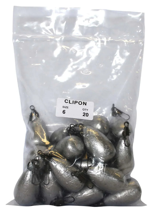 Clipon Sinker Bulk Pack 6oz (20 per pack) - LX2001 - Homewares, Outdoor, Phone Accessories, Cases, Speakers, Headphones + More -