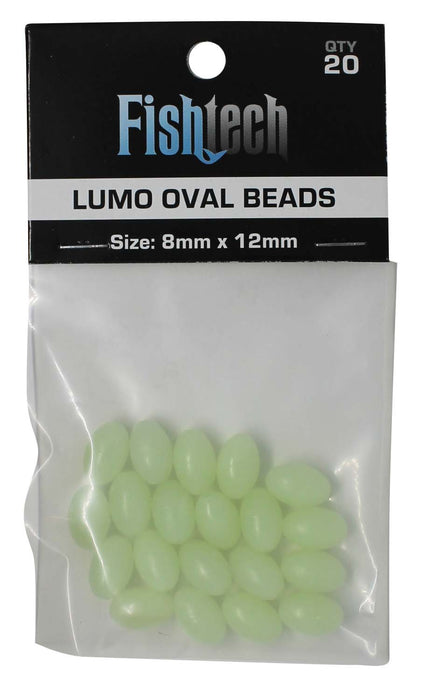 Fishtech Beads Lumo Oval 8mm x 12mm 20 Pack