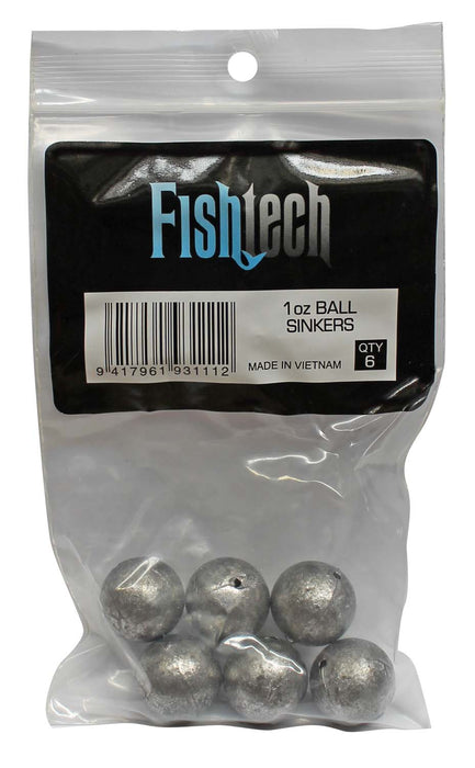 Fishtech Ball Sinkers 1oz (6 per pack)