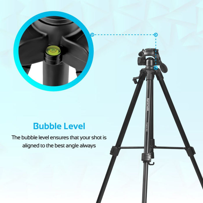 PROMATE 3-Way Precision Head Tripod 53-150cm Height adjustment