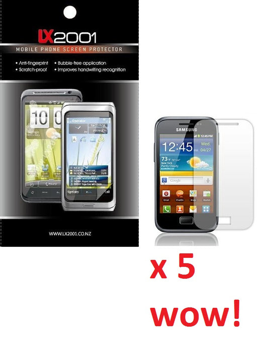 5 X Samsung Galaxy Ace Plus S7500 Screen Protector